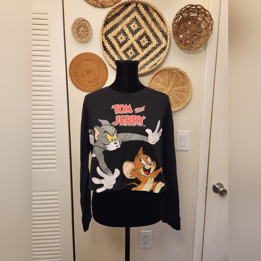 Tom and Jerry Black Graphic Sweatshirt - Picture 5 of 11
